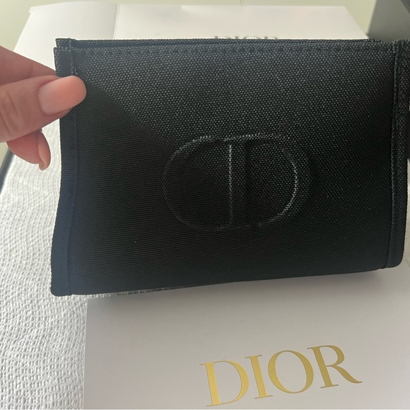 Authentic Dior Cosmetic Make-up bag, black, fabric, new with box and card! - Picture 4 of 5